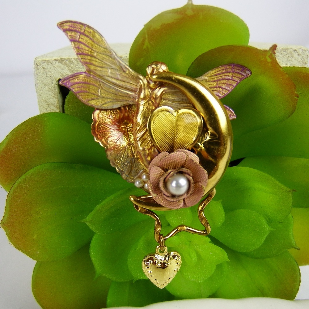 Unique Fairy Moon Brooch